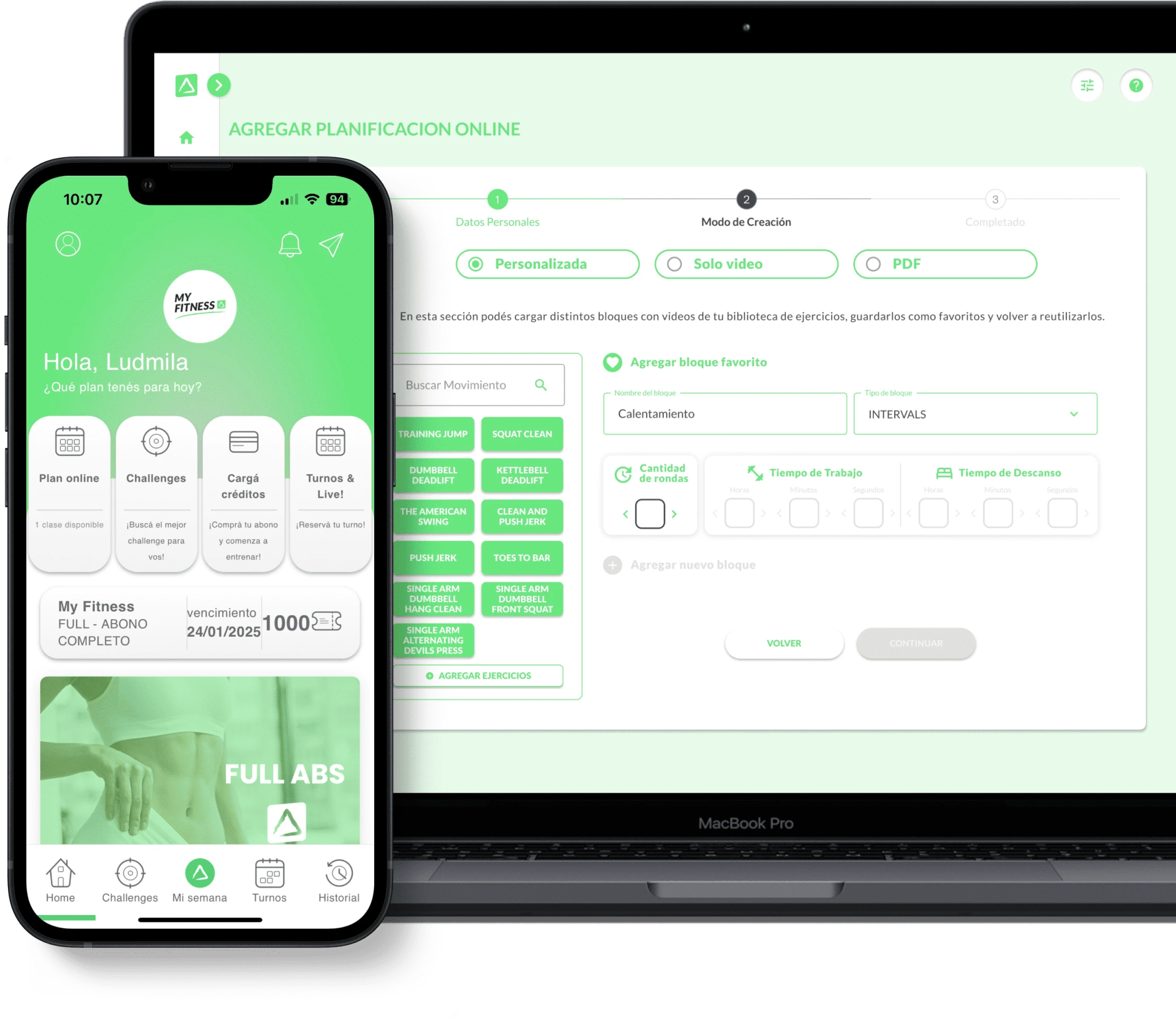 My Fitness Plataforma web y movil